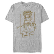 Men's Star Wars: The Rise of Skywalker Babu Frik Outline  Adult T-Shirt