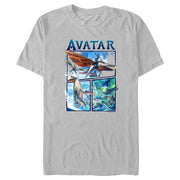 Men's Avatar: The Way of Water Watercolor Air and Sea Creatures Logo  Adult T-Shirt