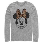 Men's Mickey & Friends Minnie Mouse Cheetah Print Bow  Adult Long Sleeve Shirt