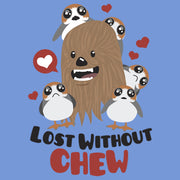 Men's Star Wars Valentine's Day Lost Without Chew and Porgs  Adult T-Shirt