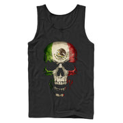 Men's Aztlan Mexican Flag Skull  Adult Tank Top