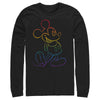 Men's Mickey & Friends Rainbow Mickey Mouse Outline  Adult Long Sleeve Shirt