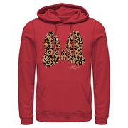 Men's Mickey & Friends Cheetah Print Minnie Mouse Bow  Adult Pull Over Hoodie