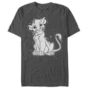 Men's Lion King Simba Smirk Paint Splatter Print  Adult T-Shirt