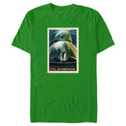 Men's Star Wars: The Mandalorian N1 Starfighter Grogu and Mando Poster  Adult T-Shirt