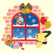 Men's Pokemon Christmas Window  Adult T-Shirt