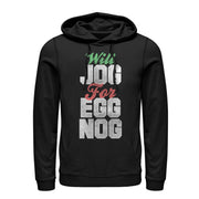 Women's CHIN UP Christmas Jog for Egg Nog  Adult Pull Over Hoodie