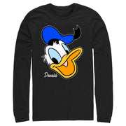 Men's Mickey & Friends Donald Duck Big Face  Adult Long Sleeve Shirt