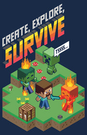 Men's Minecraft Steve Create Explore Survive  Adult T-Shirt