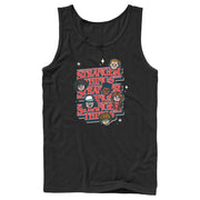 Men's Stranger Things The Gang Cartoon Logo  Adult Tank Top