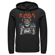 Men's NASA Astronaut Moon Reflection Vintage Retro  Adult Pull Over Hoodie