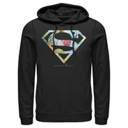 Men's Superman Tropical Shield Logo  Adult Pull Over Hoodie