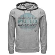 Men's NASA My Age Pluto Was A Planet  Adult Pull Over Hoodie