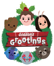 Men's Guardians of the Galaxy Holiday Special Season's Grootings Cute Characters  Adult T-Shirt