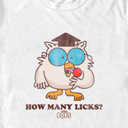 Men's Tootsie Pop Mr. Owl How Many Licks  Adult T-Shirt