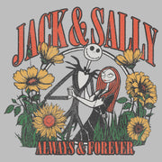 Men's The Nightmare Before Christmas Jack & Sally Always & Forever Distressed  Adult T-Shirt