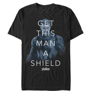 Men's Marvel Avengers: Infinity War Get Man Shield Quote  Adult T-Shirt