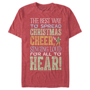 Men's Elf Christmas Sing For Cheer Quote  Adult T-Shirt