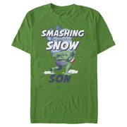 Men's Marvel Christmas Hulk Son Snow  Adult T-Shirt