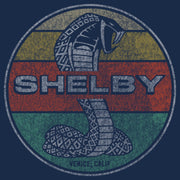 Men's Shelby Cobra Distressed Colorful Stripe Stamp  Adult T-Shirt