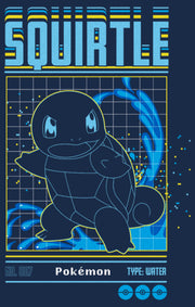 Men's Pokemon Squirtle Retro Grid  Adult T-Shirt