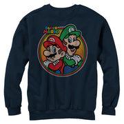 Men's Nintendo Mario Luigi Back to Back  Adult Sweatshirt