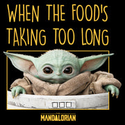 Men's Star Wars: The Mandalorian Grogu When The Food's Taking too Long Meme  Adult T-Shirt