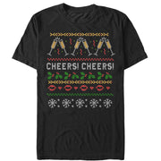 Men's CHIN UP Ugly Christmas Cheers  Adult T-Shirt