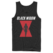 Men's Marvel Black Widow Hourglass Silhouette  Adult Tank Top