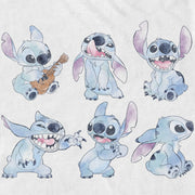 Men's Lilo & Stitch Watercolor Poses of Stitch  Adult T-Shirt