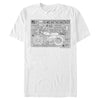 Men's Ghostbusters Ecto-2 White Blueprint  Adult T-Shirt