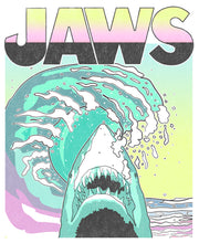 Men's Jaws 80s Colorful Wave  Adult T-Shirt