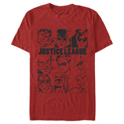 Men's Justice League Vintage Hero Panels  Adult T-Shirt