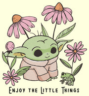 Men's Star Wars: The Mandalorian Grogu Enjoy the Little Things Frog  Adult T-Shirt