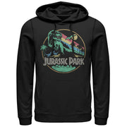 Men's Jurassic Park Rainbow Emblem  Adult Pull Over Hoodie