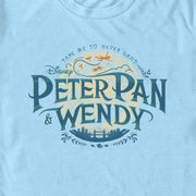 Men's Peter Pan & Wendy Take Me to Never Land Distressed Logo  Adult T-Shirt