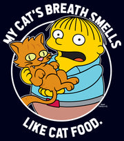 Men's The Simpsons Ralph and His Cat White Circle  Adult T-Shirt