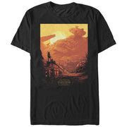 Men's Star Wars The Force Awakens Rey Jakku Sunset  Adult T-Shirt