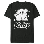 Men's Nintendo Kirby Black and White Portrait  Adult T-Shirt