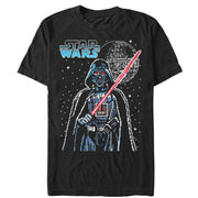 Men's Star Wars Pixel Darth Vader Death Star  Adult T-Shirt