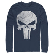 Men's Marvel Punisher Retro Skull Symbol  Adult Long Sleeve Shirt