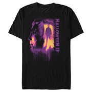 Men's Halloween II Michael Myers Standing Door Sequel Neon  Adult T-Shirt