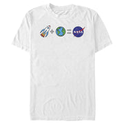 Men's NASA Emoji Space Equation  Adult T-Shirt