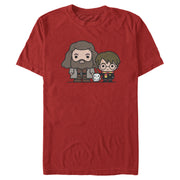 Men's Harry Potter Hagrid & Hedwig Kawaii Cuties  Adult T-Shirt