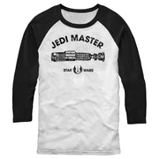 Men's Star Wars Distressed Jedi Master Lightsaber  Adult Baseball Tee