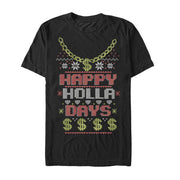 Men's Lost Gods Ugly Christmas Happy Holla Days  Adult T-Shirt