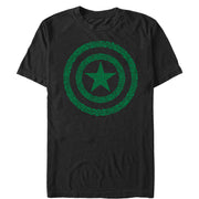 Men's Marvel St. Patrick's Day Captain America Clover Shield  Adult T-Shirt