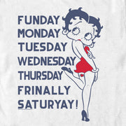 Men's Betty Boop Days of the Week  Adult T-Shirt