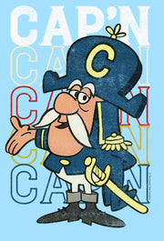 Men's Cap'n Crunch Distressed Stacked Logo  Adult T-Shirt