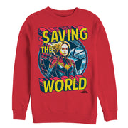 Men's Marvel Captain Marvel Saving the World  Adult Sweatshirt